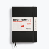 Leuchtturm1917 - 2025 Diary - Weekly Notebook - Dotted - A5 - Black