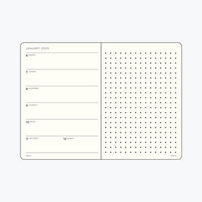 Leuchtturm1917 - 2025 Diary - Weekly Notebook - Dotted - A5 - Black