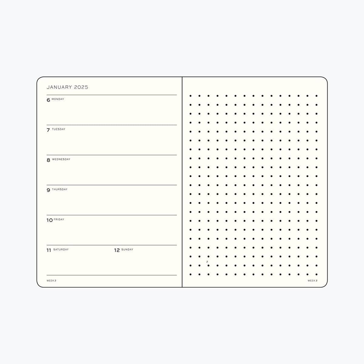 Leuchtturm1917 - 2025 Diary - Weekly Notebook - Dotted - A5 - Apricot