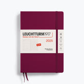 Leuchtturm1917 - 2025 Diary - Weekly Notebook - Dotted - A5 - Port Red