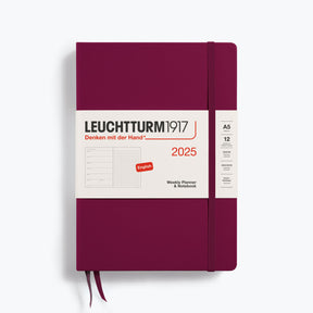 Leuchtturm1917 - 2025 Diary - Weekly Notebook - Dotted - A5 - Port Red