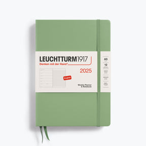 Leuchtturm1917 - 2025 Diary - Weekly Notebook - A5 - Sage (Hard)