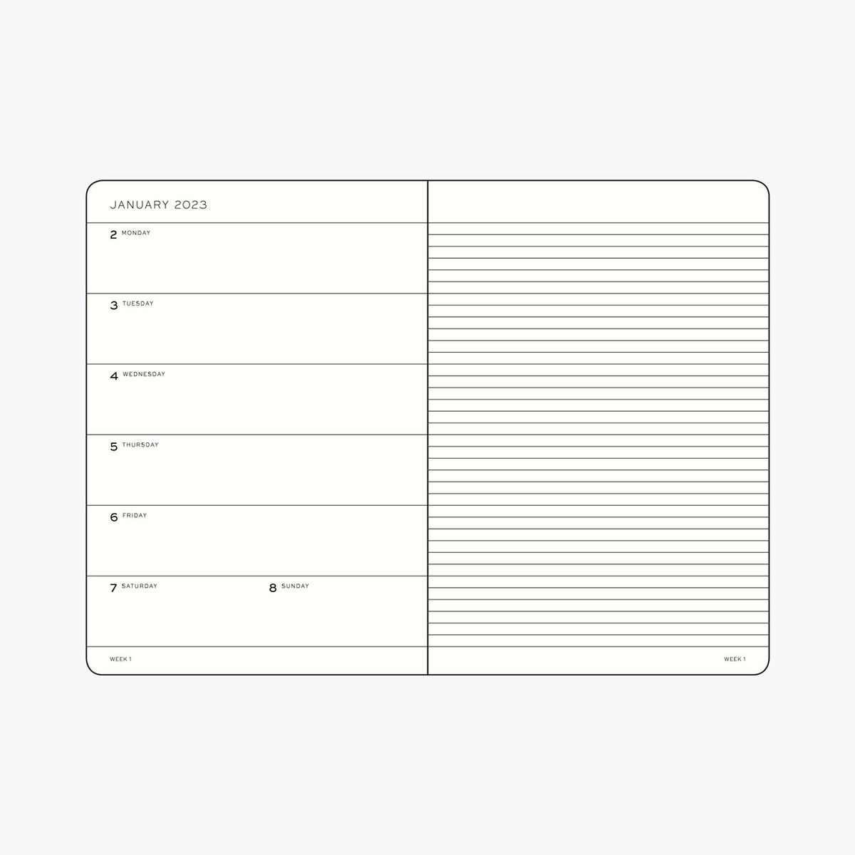 Leuchtturm1917 - 2025 Diary - Weekly Notebook - A5 - Sage (Hard)