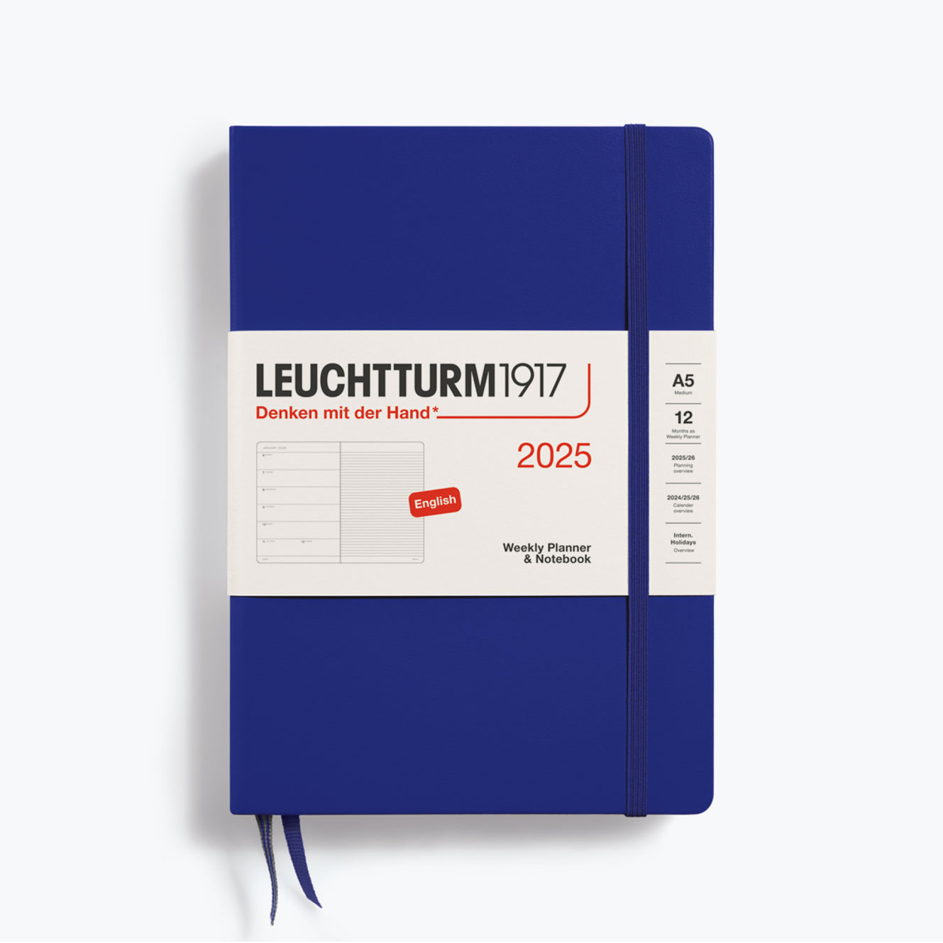 Leuchtturm1917 - 2025 Diary - Weekly Notebook - A5 - Ink (Hard)