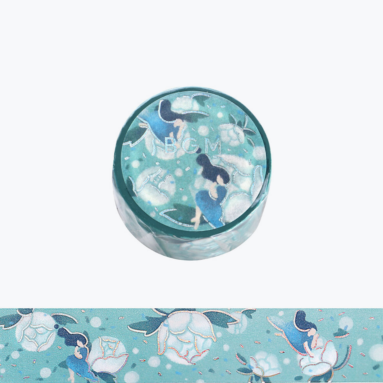 BGM - Washi Tape - Flower Story - Turquoise