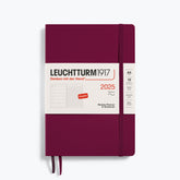 Leuchtturm1917 - 2025 Diary - Weekly Notebook - A5 - Port Red (Soft)