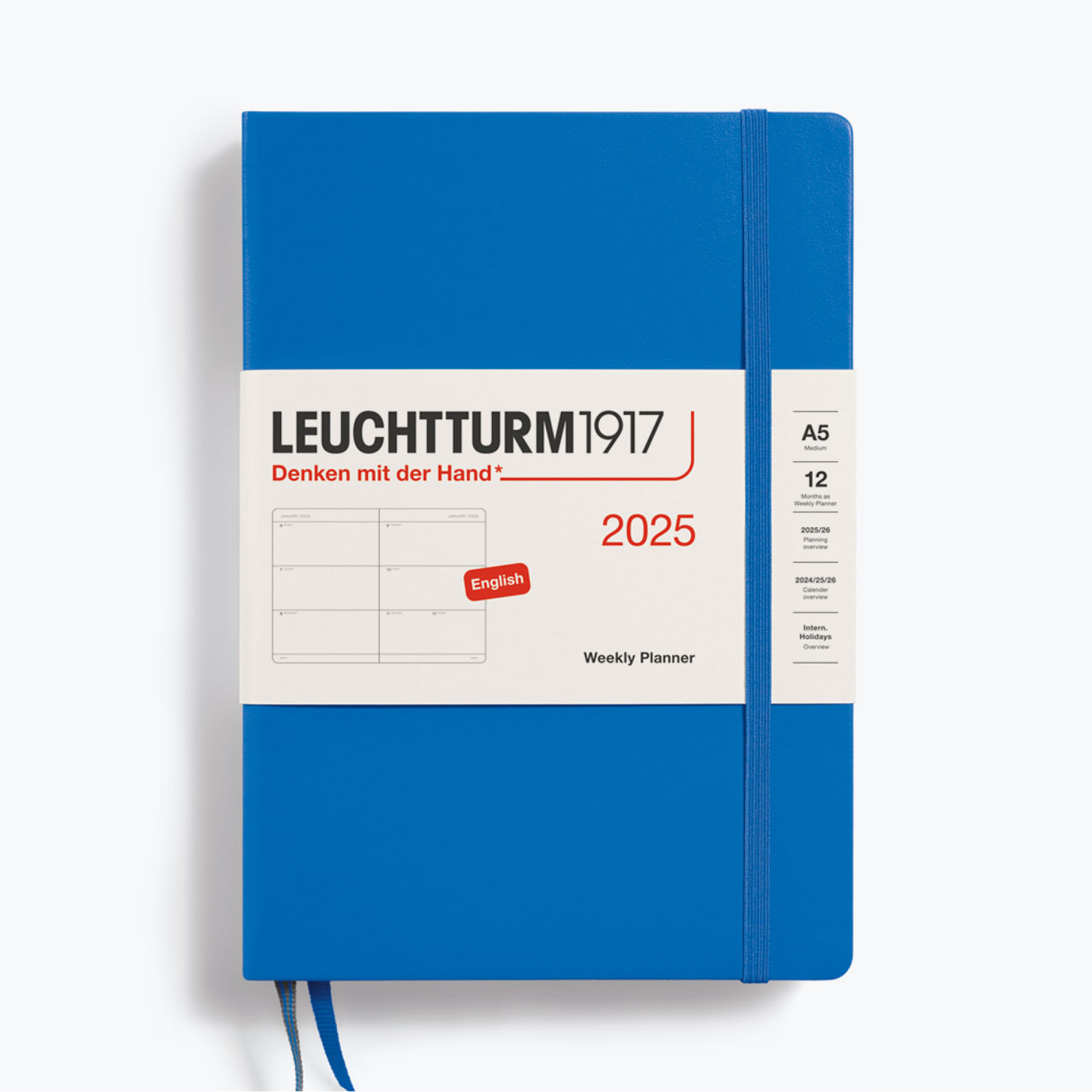 Leuchtturm1917 - 2025 Diary - Weekly Planner - A5 - Sky (Hard)