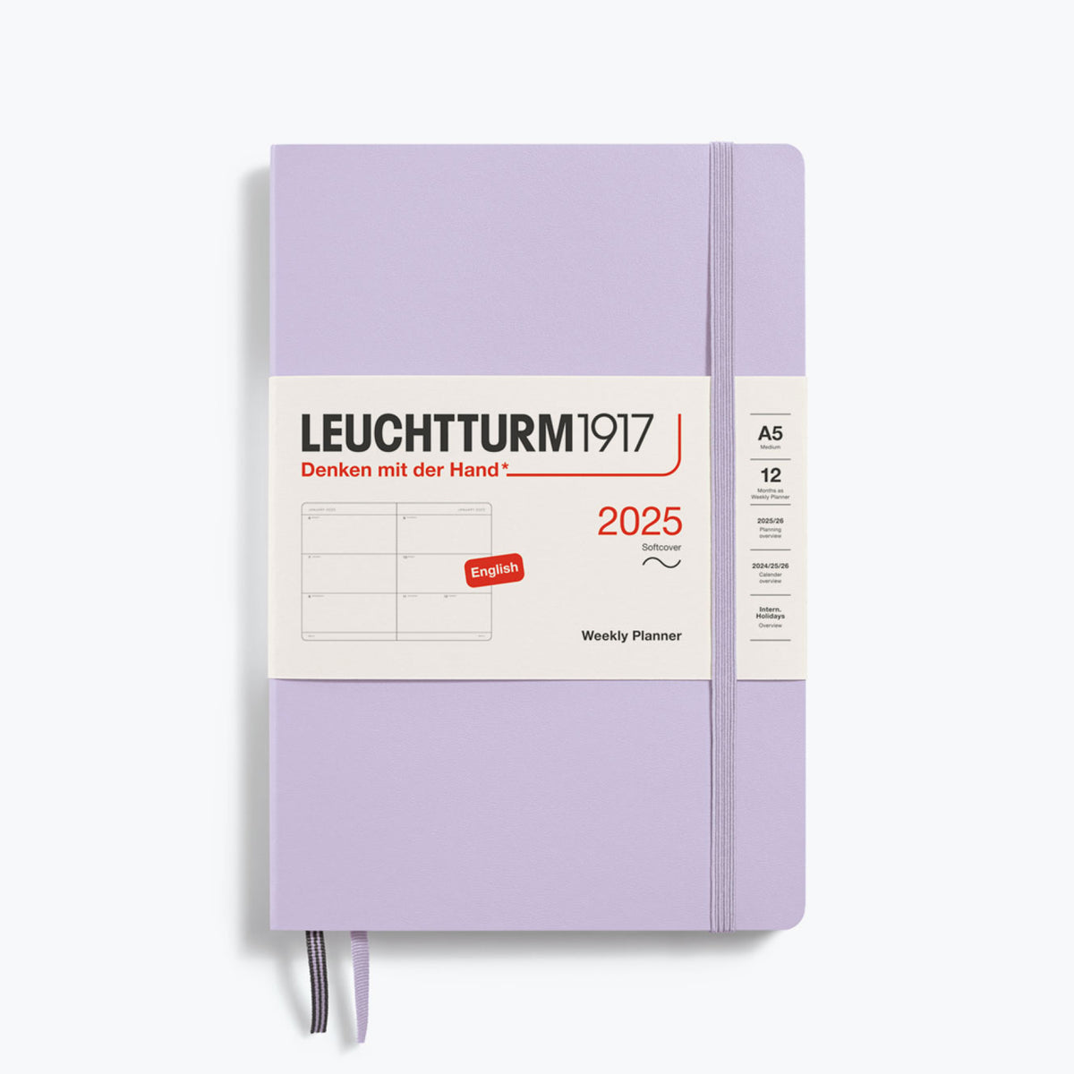 Leuchtturm1917 - 2025 Diary - Weekly Planner - A5 - Lilac (Soft)