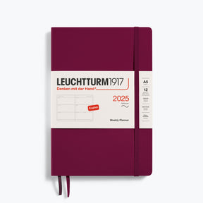 Leuchtturm1917 - 2025 Diary - Weekly Planner - A5 - Port Red (Soft)