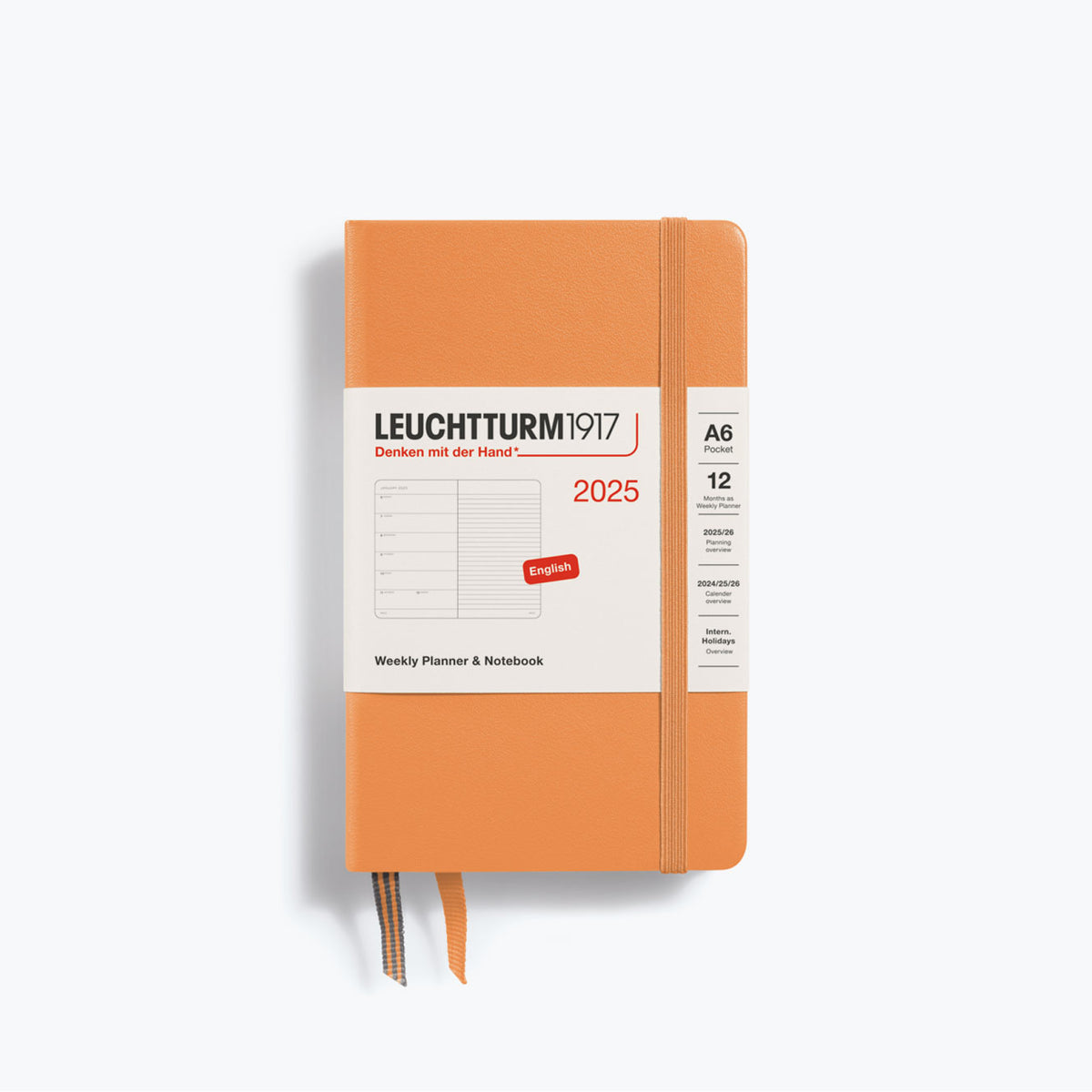 Leuchtturm1917 - 2025 Diary - Weekly Notebook - A6 - Apricot (Hard)