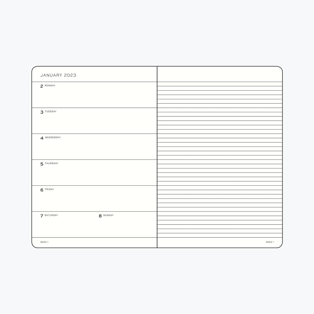 Leuchtturm1917 - 2025 Diary - Weekly Notebook - A6 - Ink (Soft)