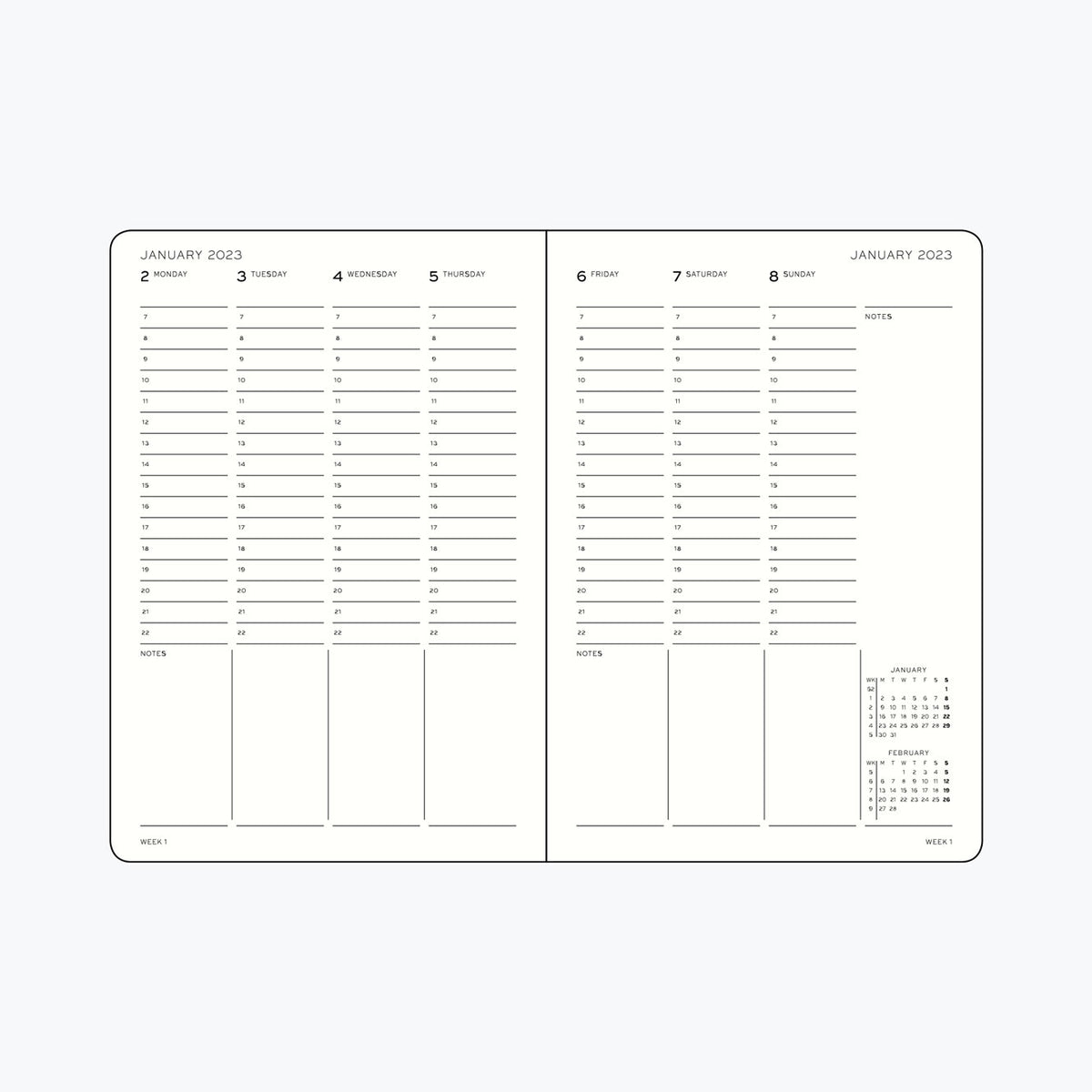 Leuchtturm1917 - 2025 Diary - Week Planner - B5 - Black