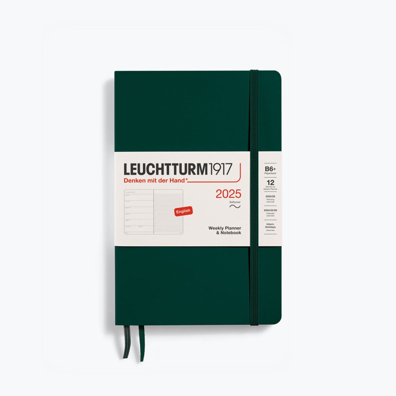 Leuchtturm1917 - 2025 Diary - Weekly Notebook - B6+ - Forest Green