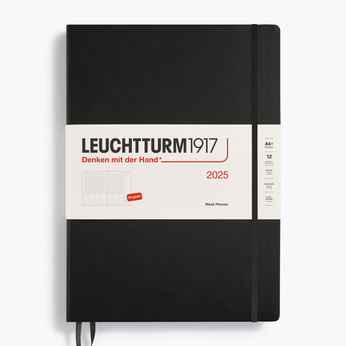 Leuchtturm1917 - 2025 Diary - Week Planner - A4 - Black