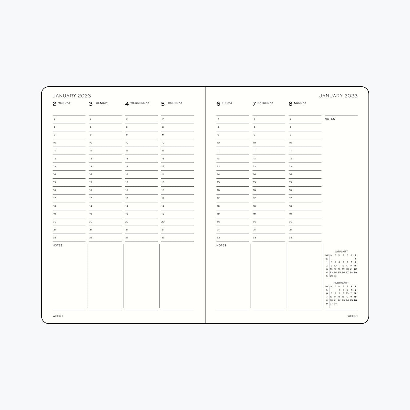 Leuchtturm1917 - 2025 Diary - Week Planner - A4 - Black