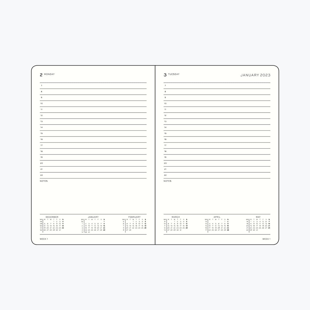 Leuchtturm1917 - 2025 Diary - Daily Planner - A5 - Black