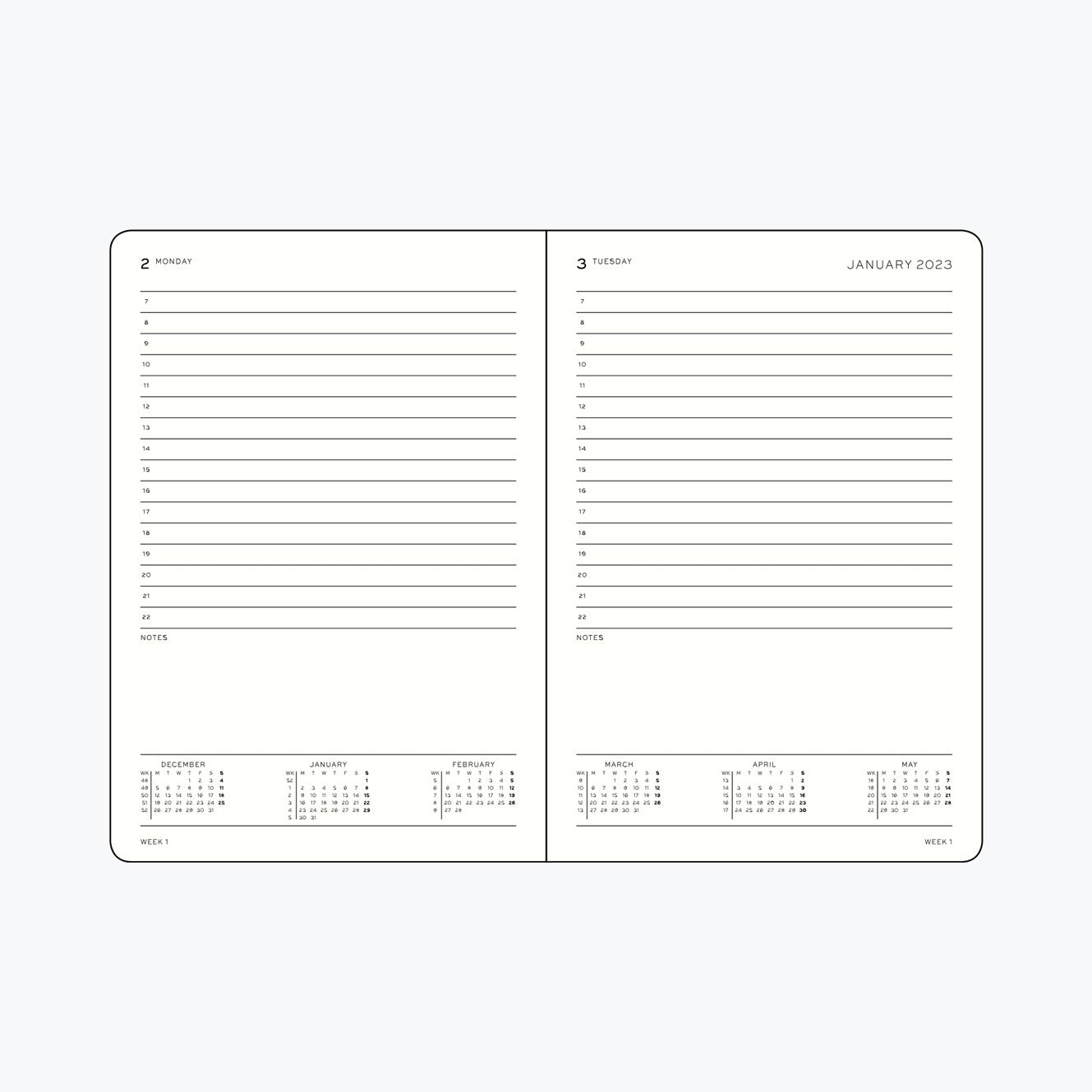 Leuchtturm1917 - 2025 Diary - Daily Planner - A5 - Black