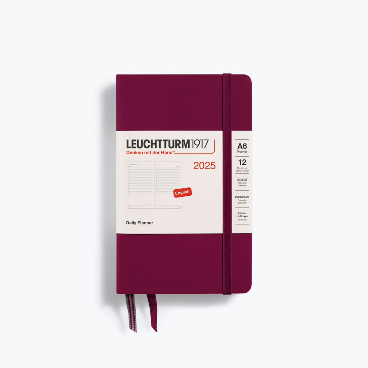 Leuchtturm1917 - 2025 Diary - Daily Planner - A6 - Port Red