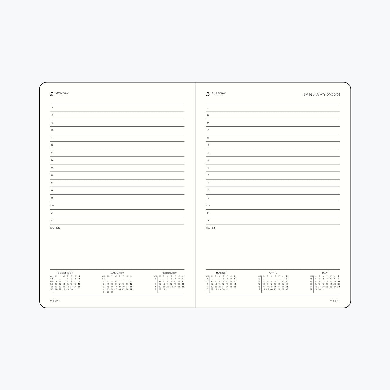 Leuchtturm1917 - 2025 Diary - Daily Planner - A6 - Black