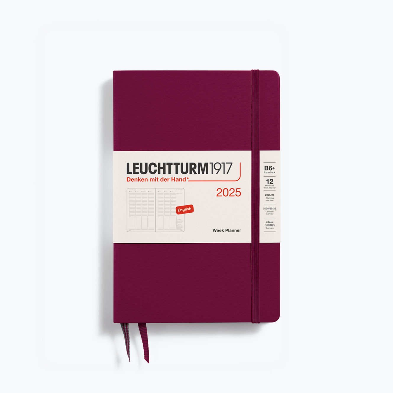 Leuchtturm1917 - 2025 Diary - Week Planner - B6+ - Port Red