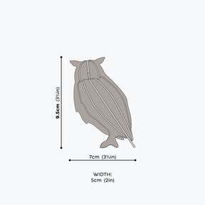 Lovi - Ornament - Owl - 9.5cm - Grey