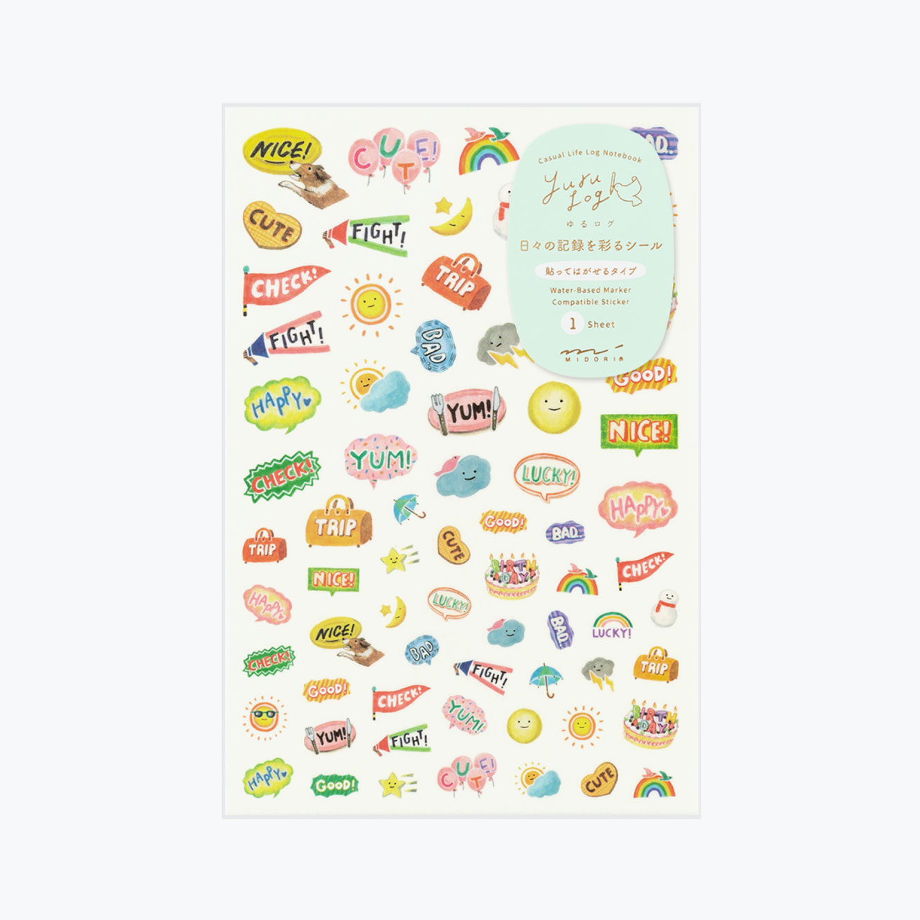 Midori - Planner Sticker - Yuru Log - Feelings (1 Sheet)