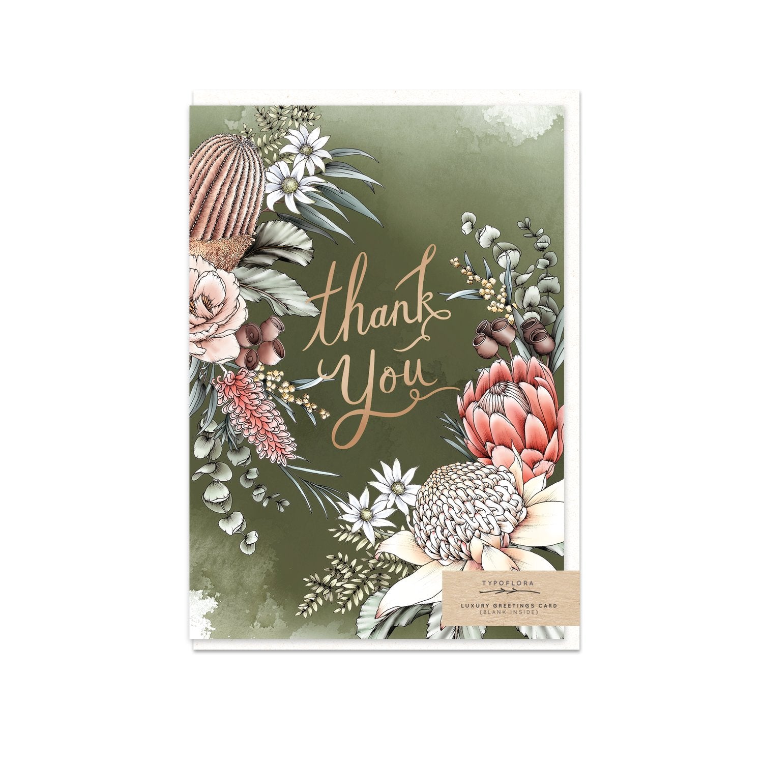 Typoflora - Card - Waratah Thank You