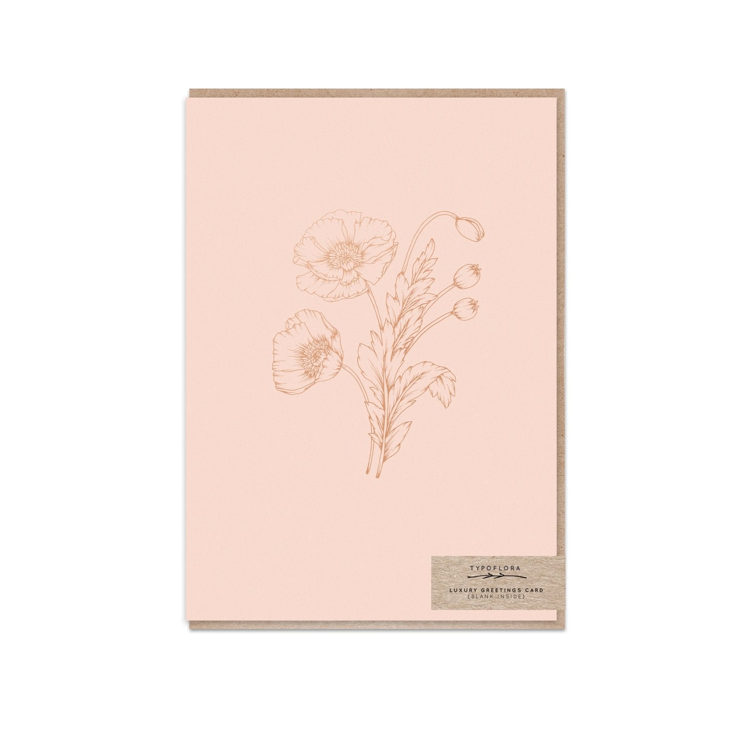 Typoflora - Card - Soft Pink Poppies