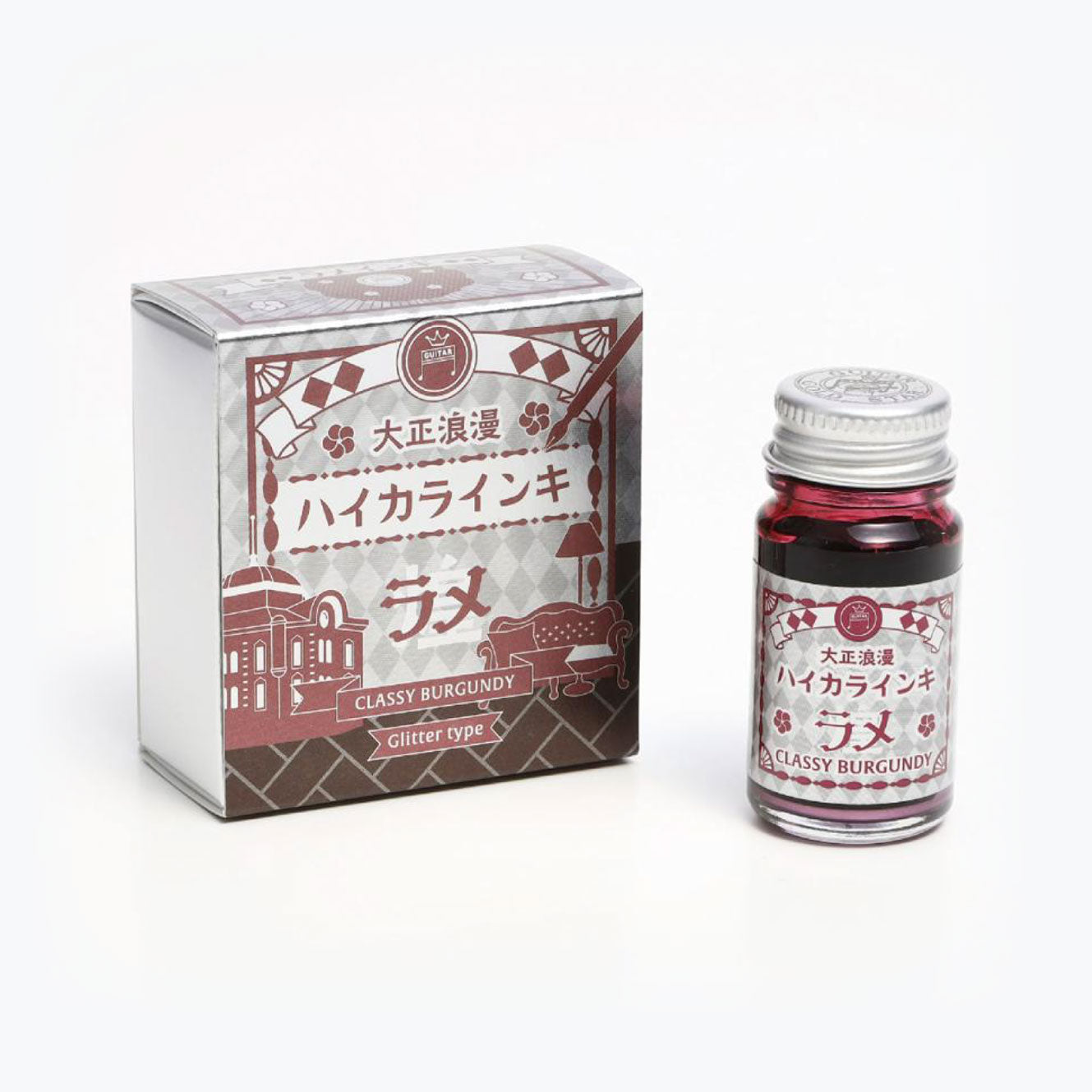 Teranishi - Fountain Pen Ink - Guitar Haikara - Glitter - Classy Burgundy