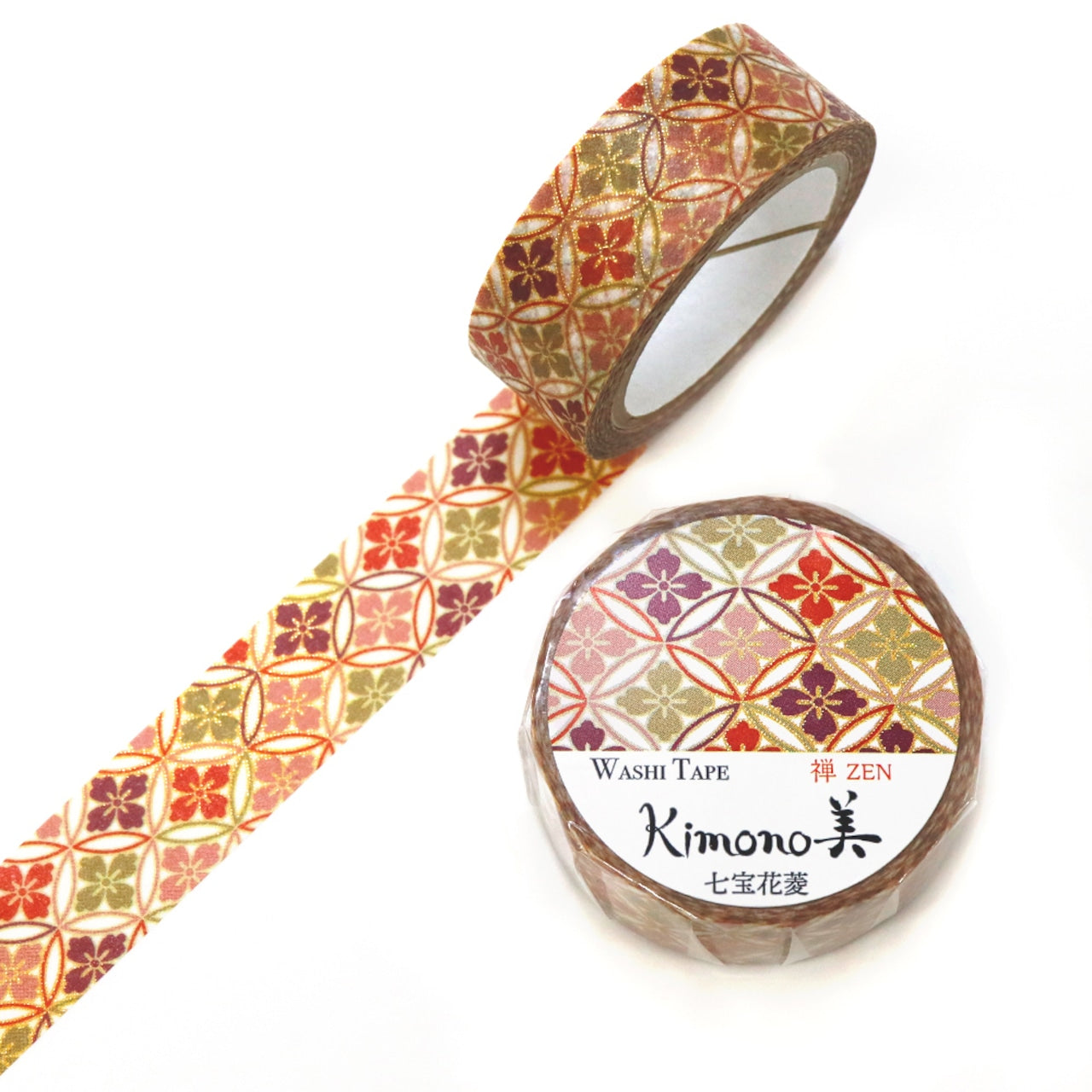 Kamiiso - Washi Tape - Kimono III - Shippo Hanabishi